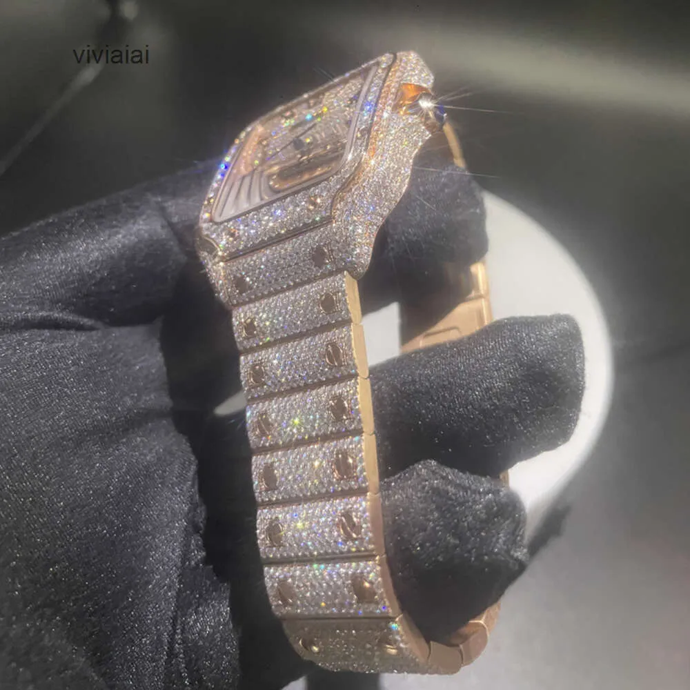 Custom Men Mechanical Watch Brand D Color VVS Iced Out Men Moissanite Watch