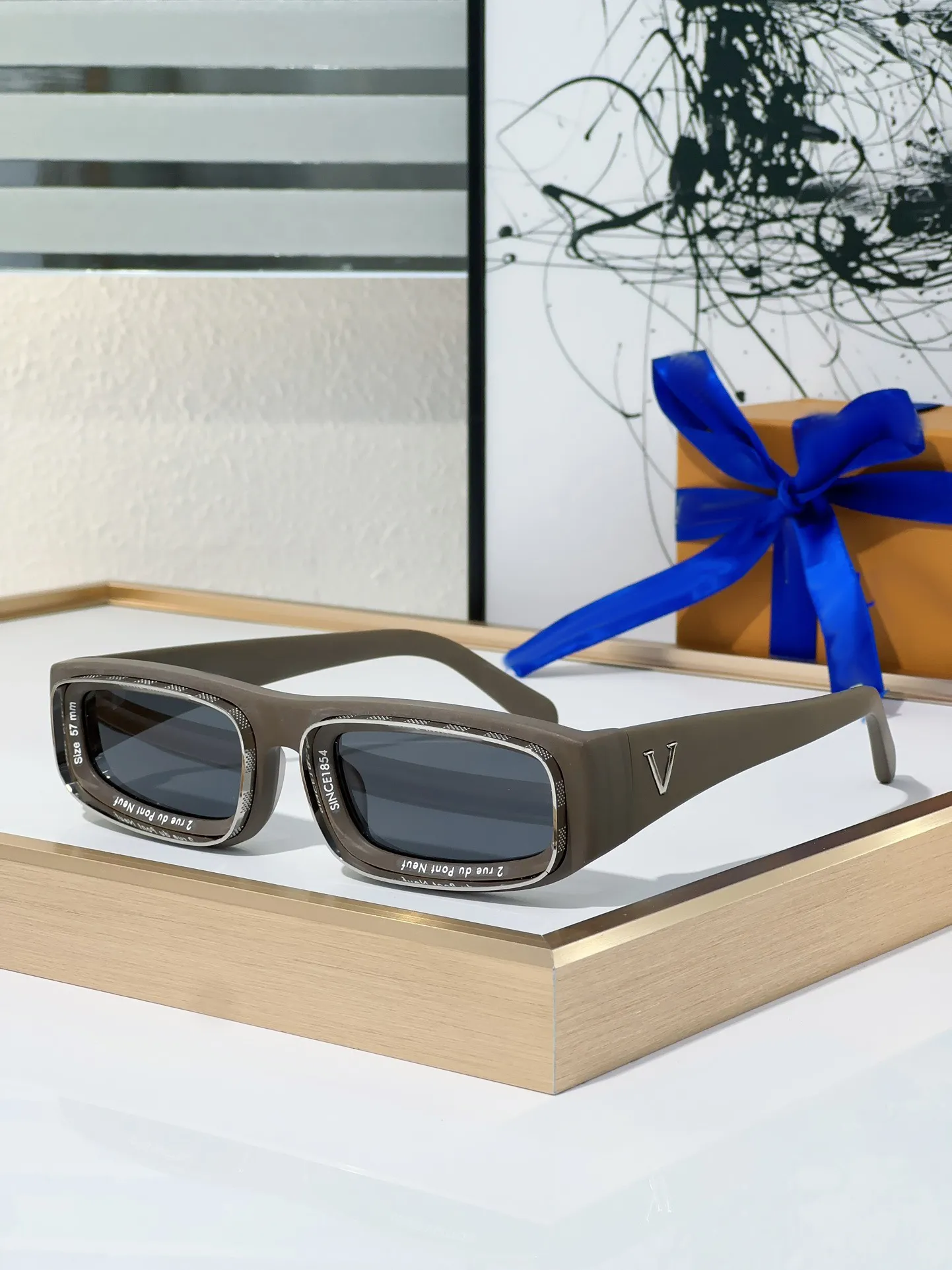 Designer Square Oval Sunglasses Sunglasses Blue Frame Square Men Retro Vintage Fashion Style  main image 4