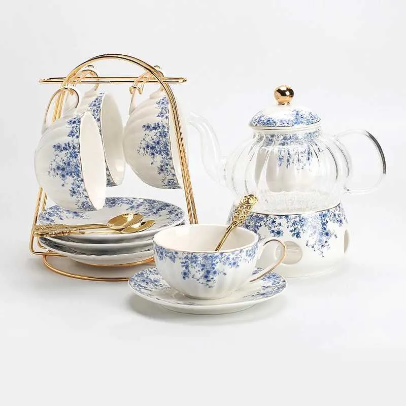 RRMMAN Floral Teapot, Water Kettle With Saucer, Floral Tea Pot