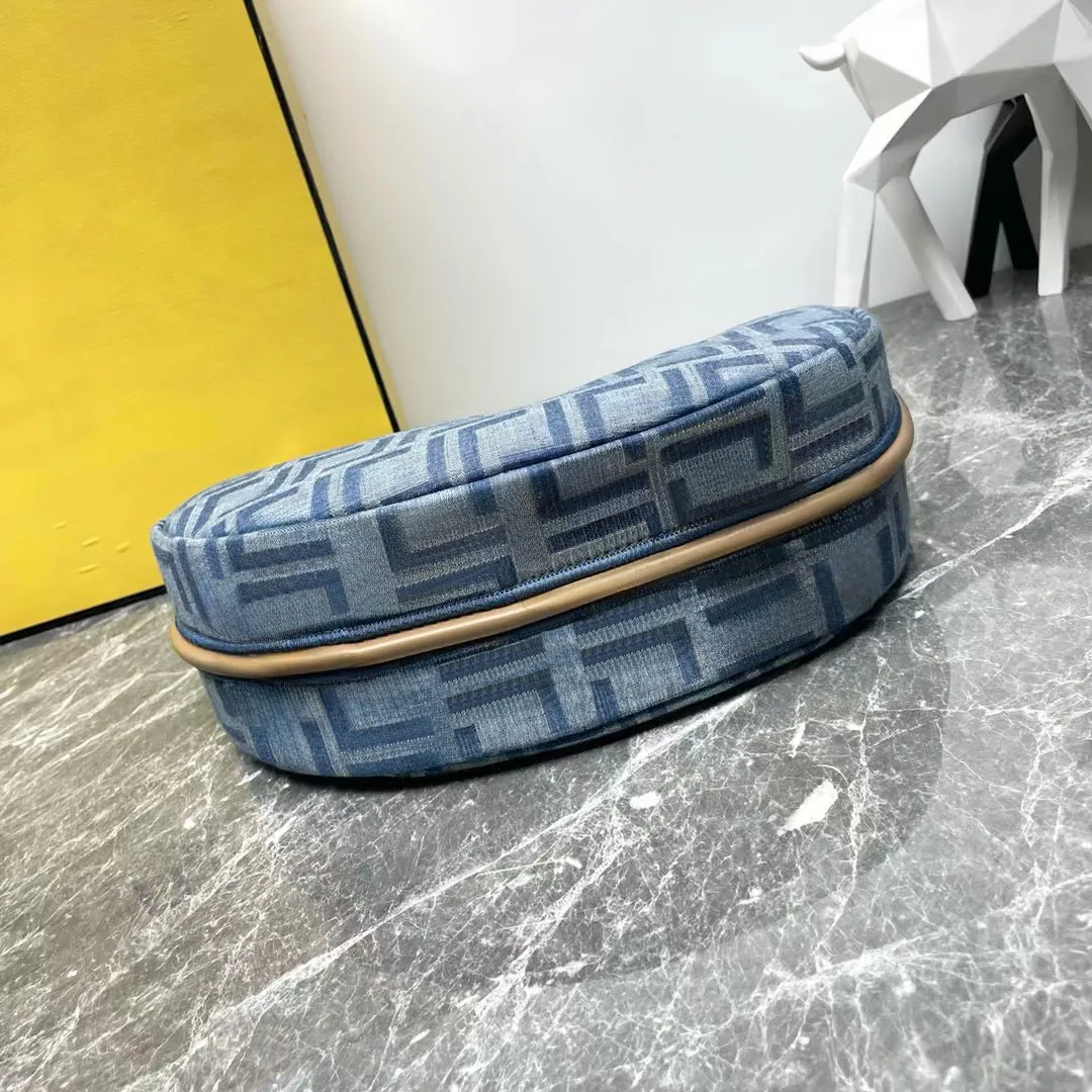 12A Designer Half Moon Bag Small Denim Bag 29cm Womens Light Blue Hobo All Letters Pattern Handbag Luxury Lady Purse Underarm Shoulder Bag With Box From 270 93 DHgate