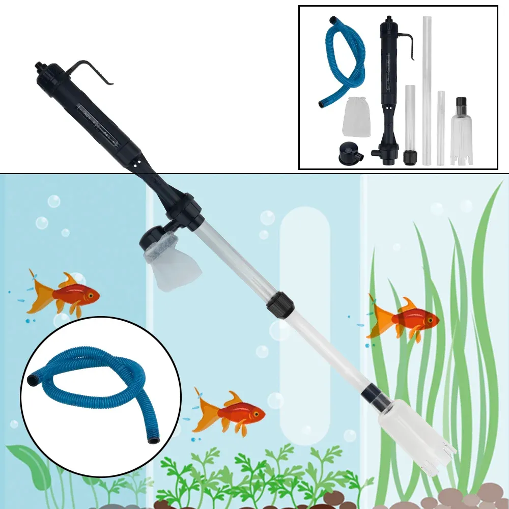 DHgate 2024 Battery Powered Aquarium Vacuum Gravel Cleaner Efficient Fish Tank Filter Pet Supplies