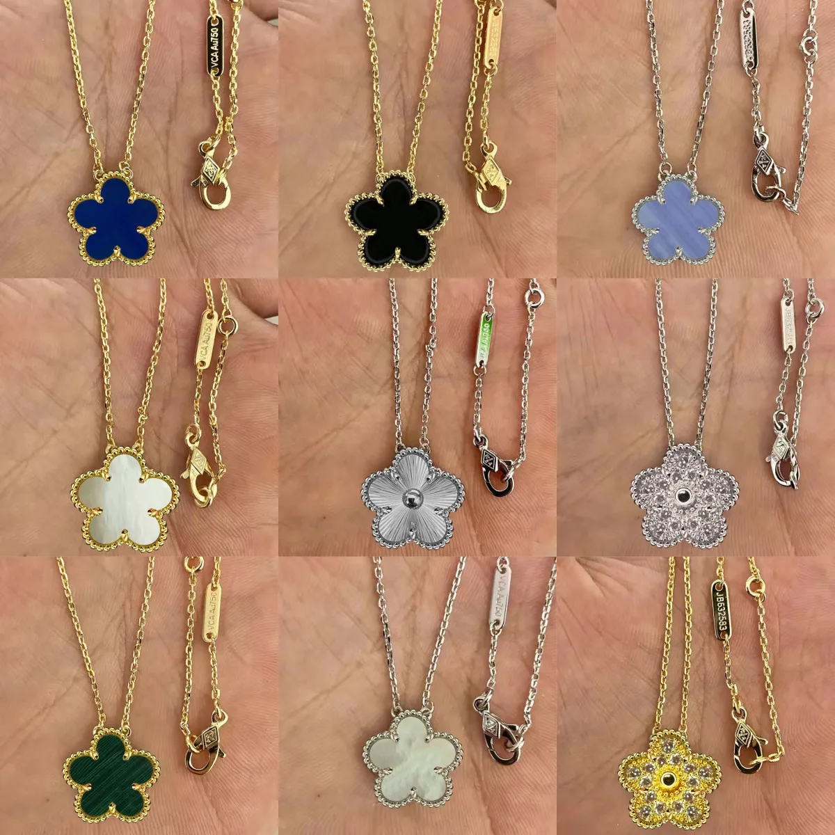 Ensemble Bijoux Porte-Bonheur Trèfle 5 Feuilles - Collier, Bracelet, Boucles D'Oreilles Or Rose 18K