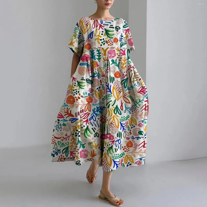 Casual Womens Oversized Baggy Boho Polyester Maxi Flowy Summer Loose  Knee-Length Dress from Dhgate Basic & Casual Dresses - price 49.78