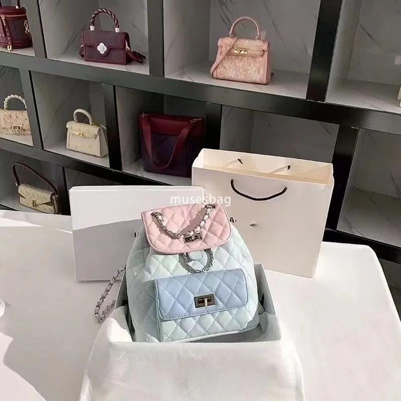 Ladies PU Leather Backpack Stylish Chain Pattern 2024 Fashion