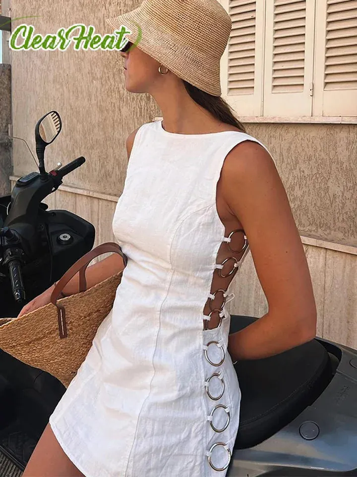 Sexy Black Hollow Out Side Open Lace Long Dresses Sleeveless main image 0