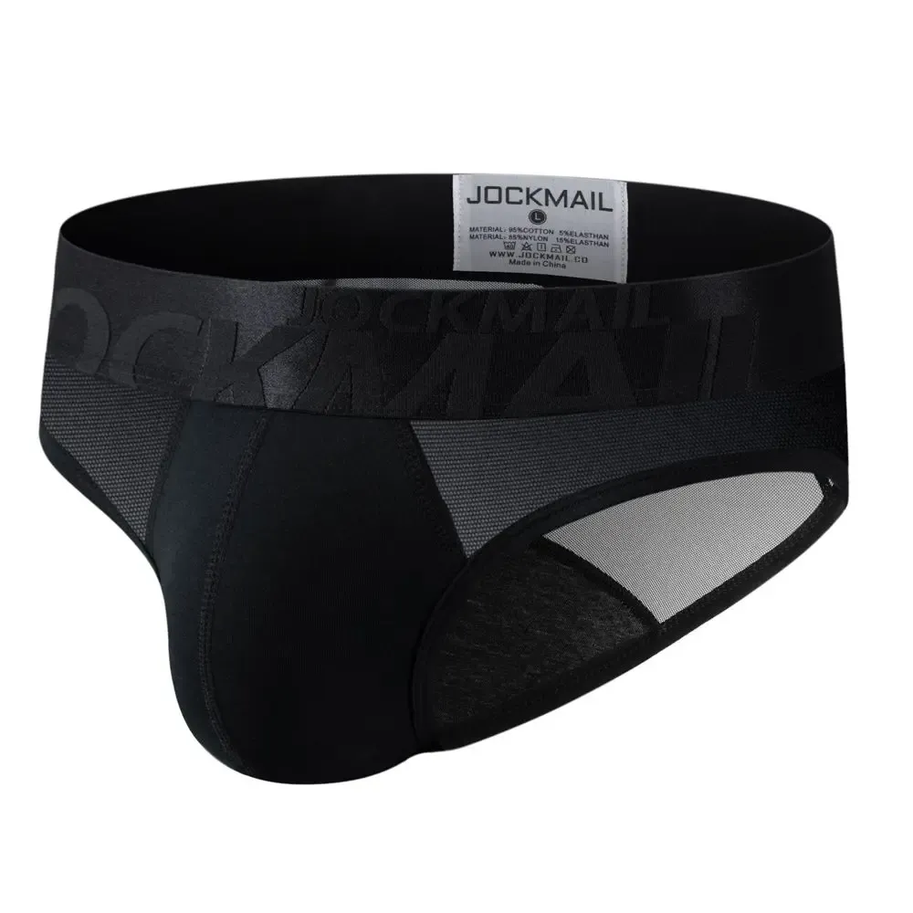 JOCKMAIL Men's Mesh Boxer Briefs - Comfortable Lace Design Breathable Underwear, Black, Large - View #13