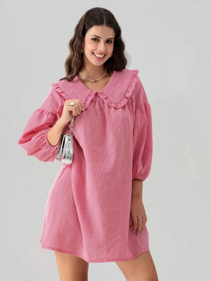 white christmas dresses On The Move Rouge Pink Ruffled Babydoll Dress – Shop the Mint main image 0