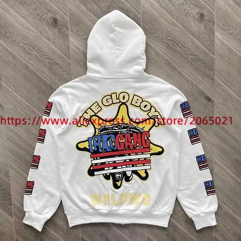 Vintage White Oversized Hooded hoodies and sweatshirts for