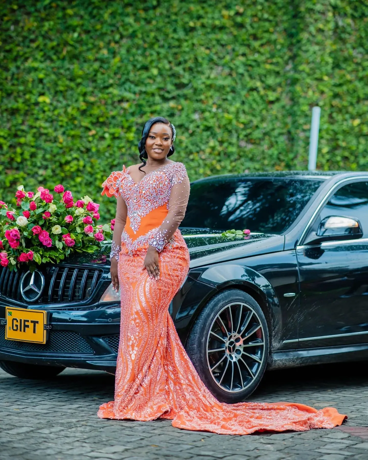 plus size orange sequin dress Plus Size Orange Unique Sequin Mermaid Custom Made Prom Dress