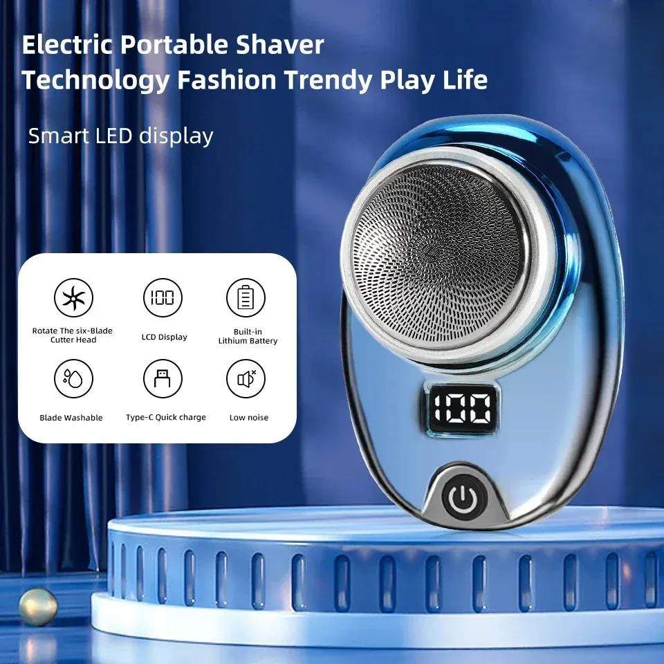 Mini Razor Eletircs Portable Mini Electric Razor: Waterproof Cordless Digital Charging ...