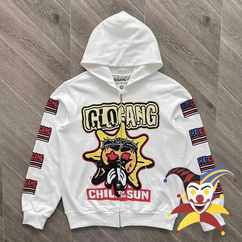 【GLOGANG】★パーカー★ A Lil Tour with Gang Hoodie Vintage White Oversized Hooded hoodies and sweatshirts for