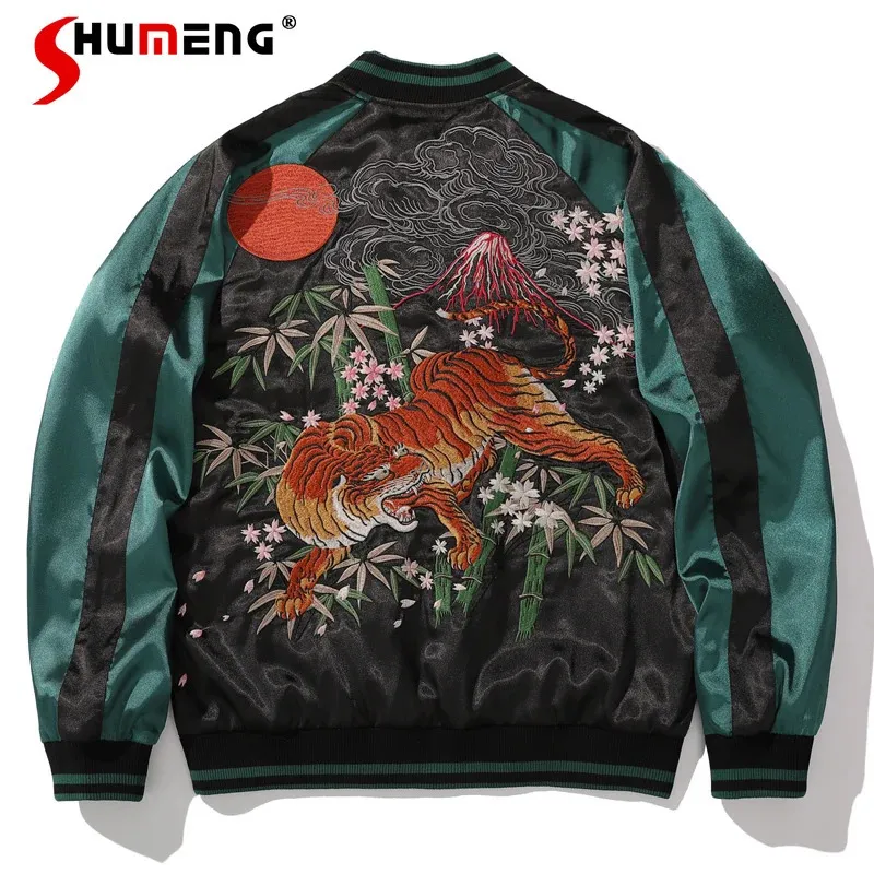 Yokka Tiger Embroidered Jacket Coat Mens Baseball Uniforms