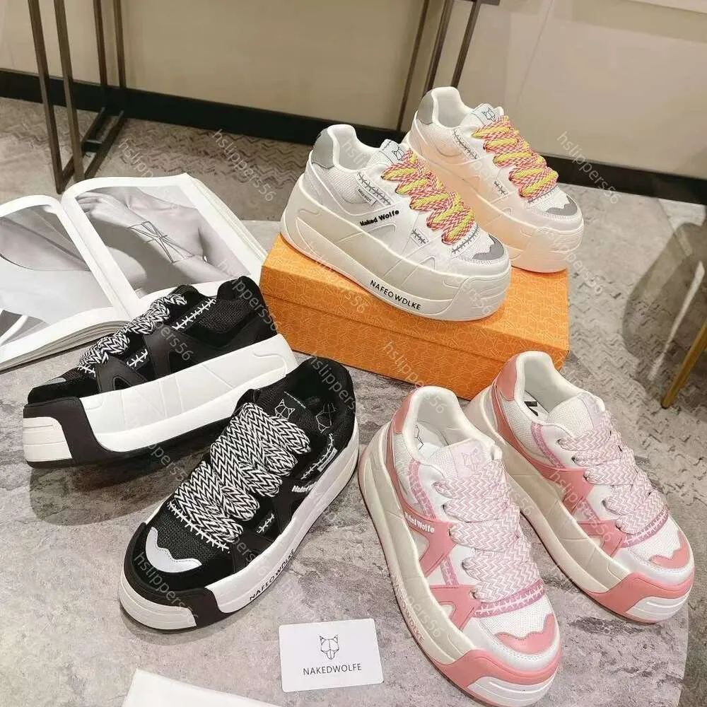 Naked Wolfe ベージュ ロゴ入り厚底スニーカー 関税送料込み DHgate.com:Designer Leather Naked Platform Sneakers for