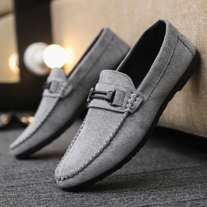 Soft Sole Casual Lightweight Low-Top Men's Loafers Beanie Shoes Grey  Formal Wear, Wedding, Groom, Work, Fashion