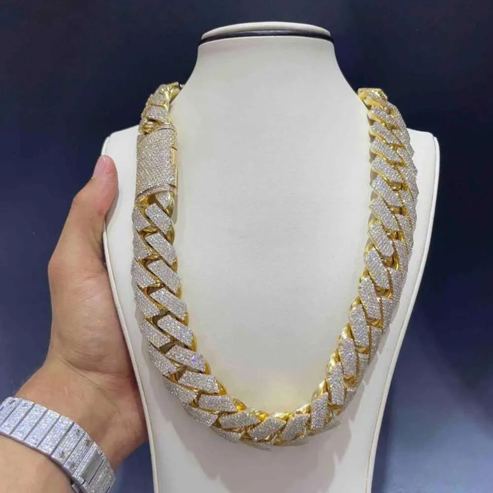 10K Gold VVS Lab Grown Diamond Cuban Chain Cuban Link Chain Top 