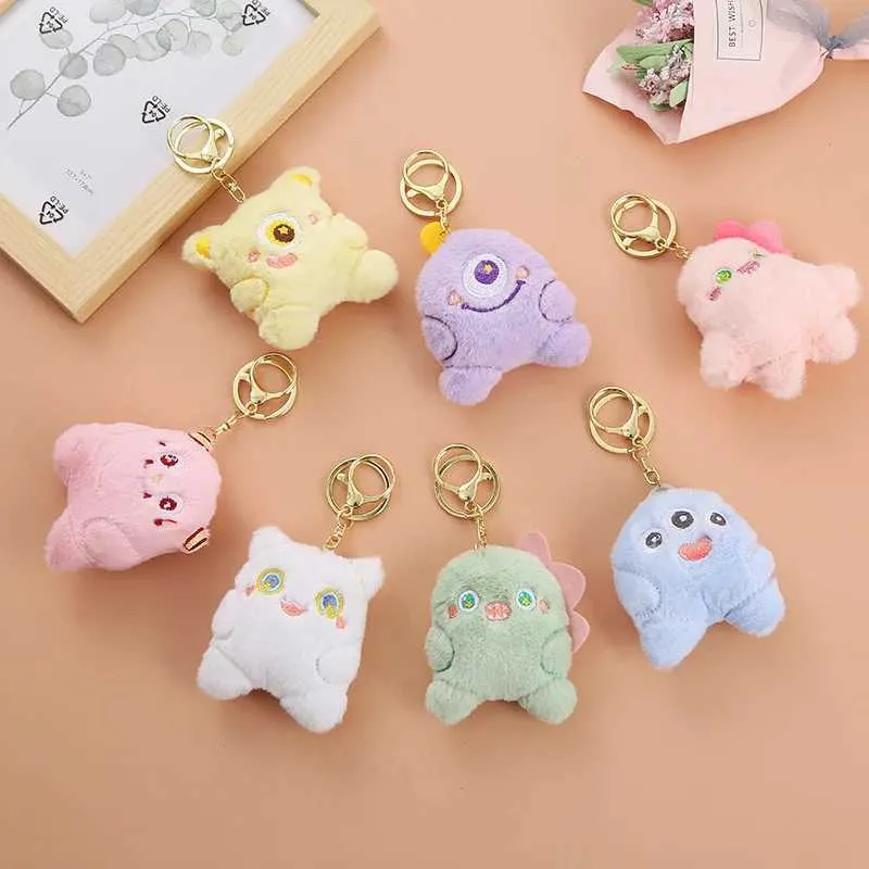 2 Pièces En Peluche Sac Créatif Pendentif Porte-clés Porte-monnaie Pour