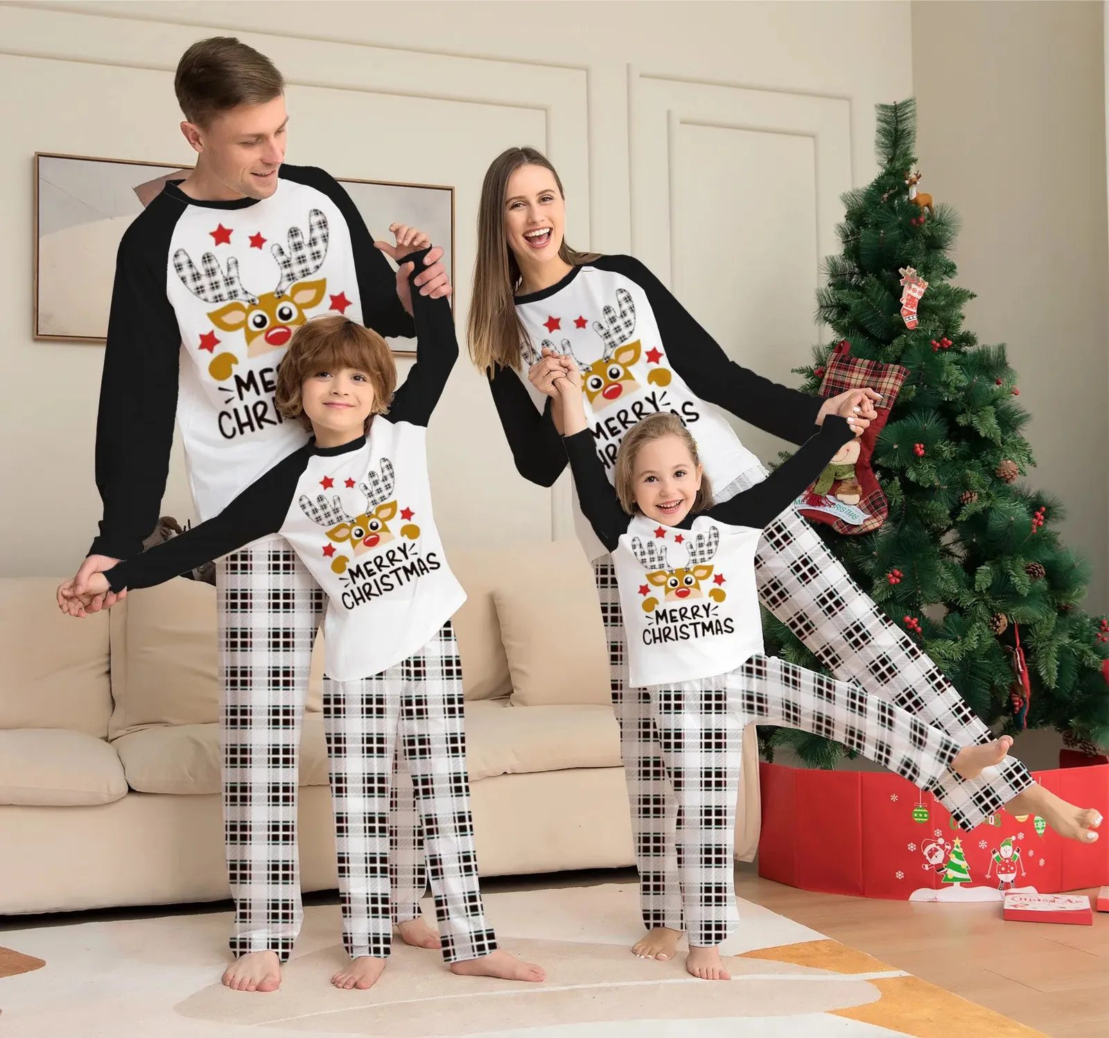 Mommy and cartwheelin daughter christmas pajamas
