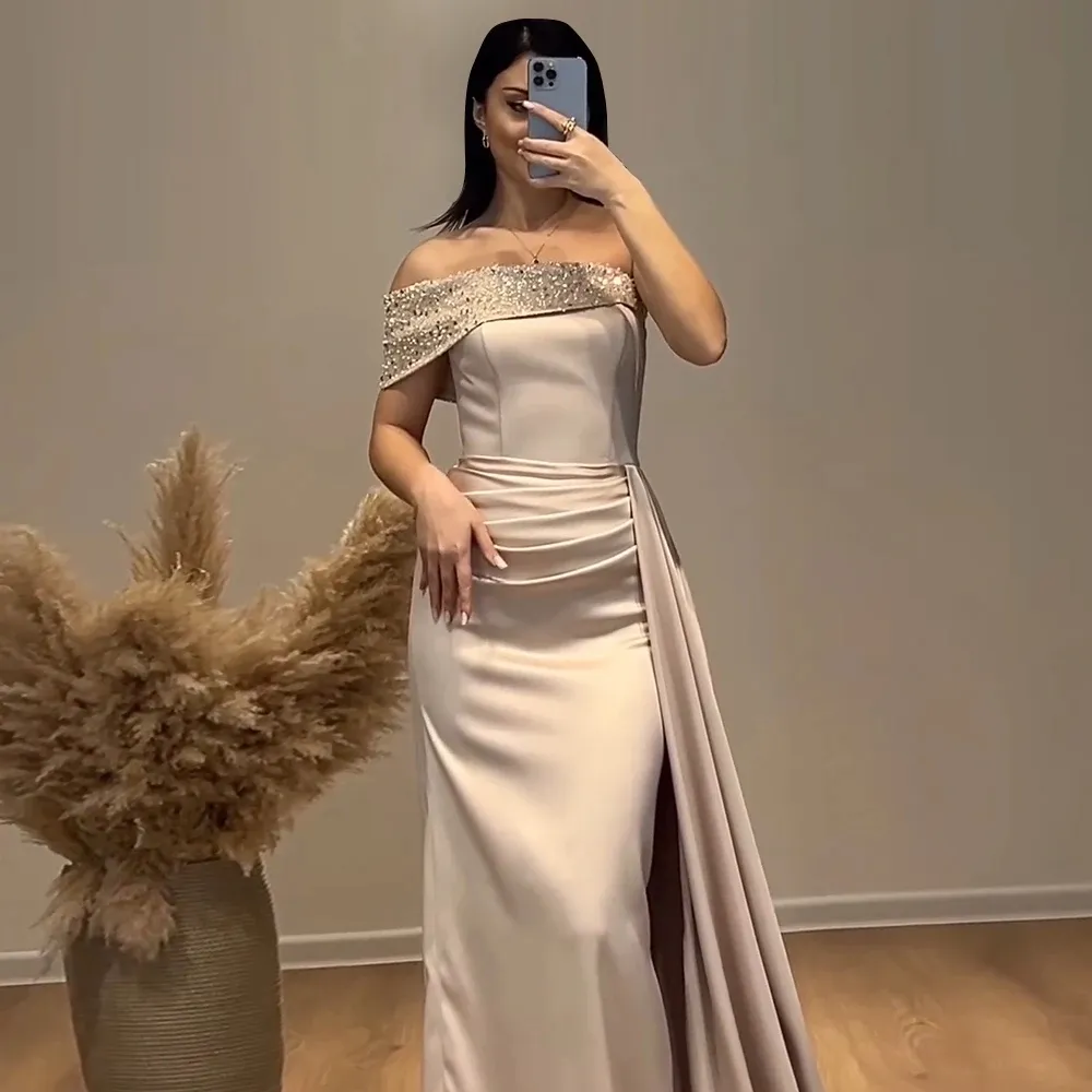 slim fit dress slacks Long Beaded Faux-Wrap Prom Dress with Strappy Back Sea Green / 12