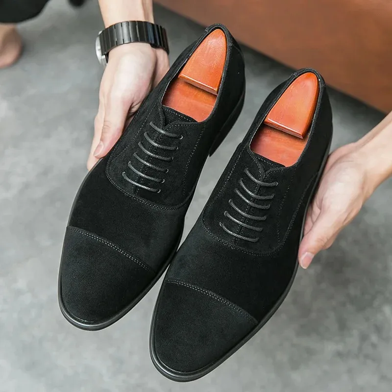 Men\'sUGG Black Suede Casual Lace-Up Shoes Amazon.com | British Style Large Size Men main image 3