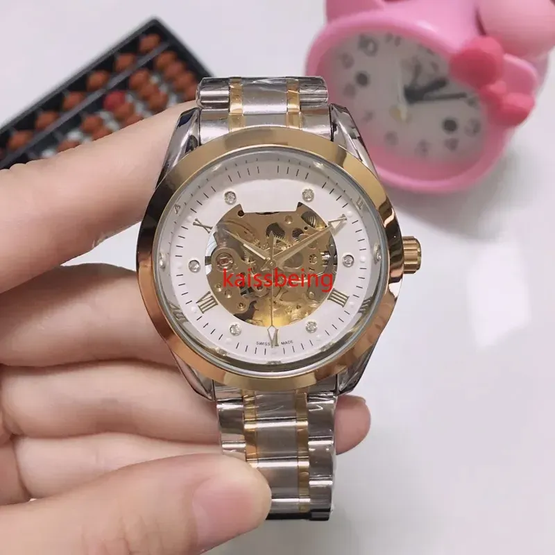 DES OmegX: Automatic Mechanical Wristwatch for Men with Steel Strap (40mm,  Three Stitches)