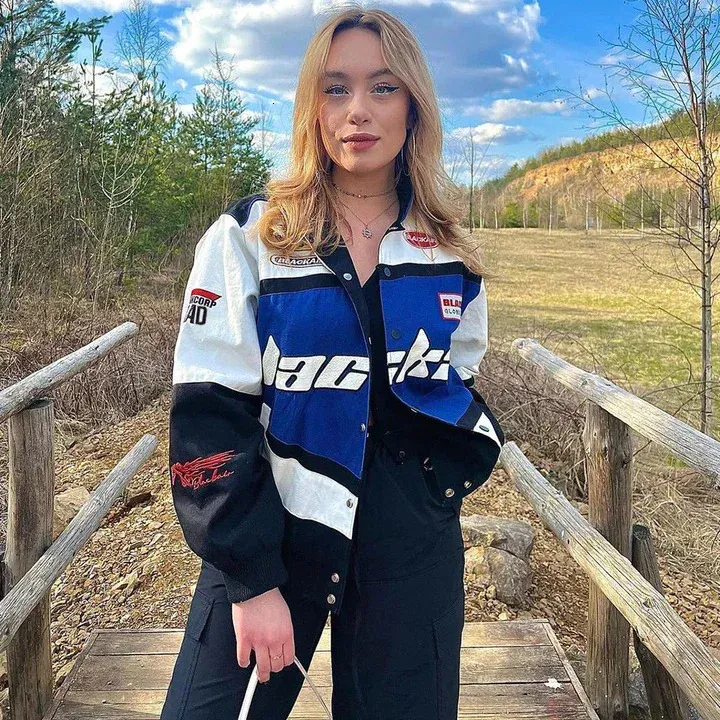 Harajuku Vintage Blackaid Motorcycle Varsity puffer jacket Harajuku Vintage Blackaid Motorcycle Varsity puffer jacket