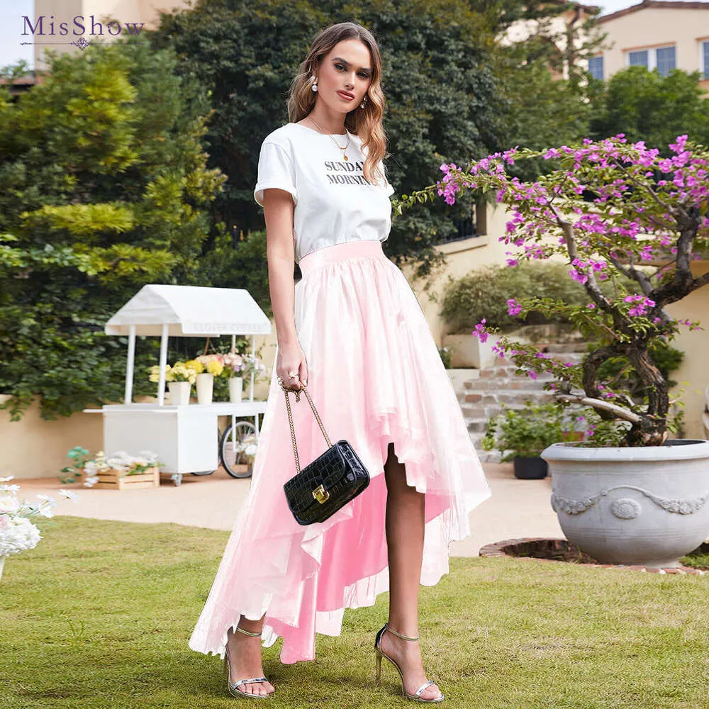 Tul Rosa Faldas Largas De Tul Para Fiesta Falda Larga De Tul