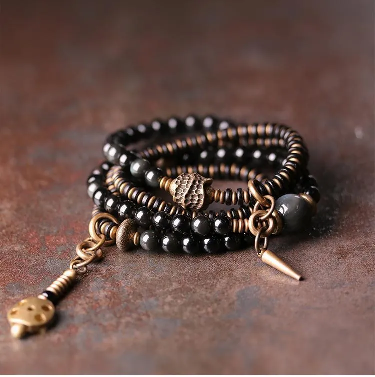 Bracelet Rétro Floral Avec Strass - Occasion Style Vintage