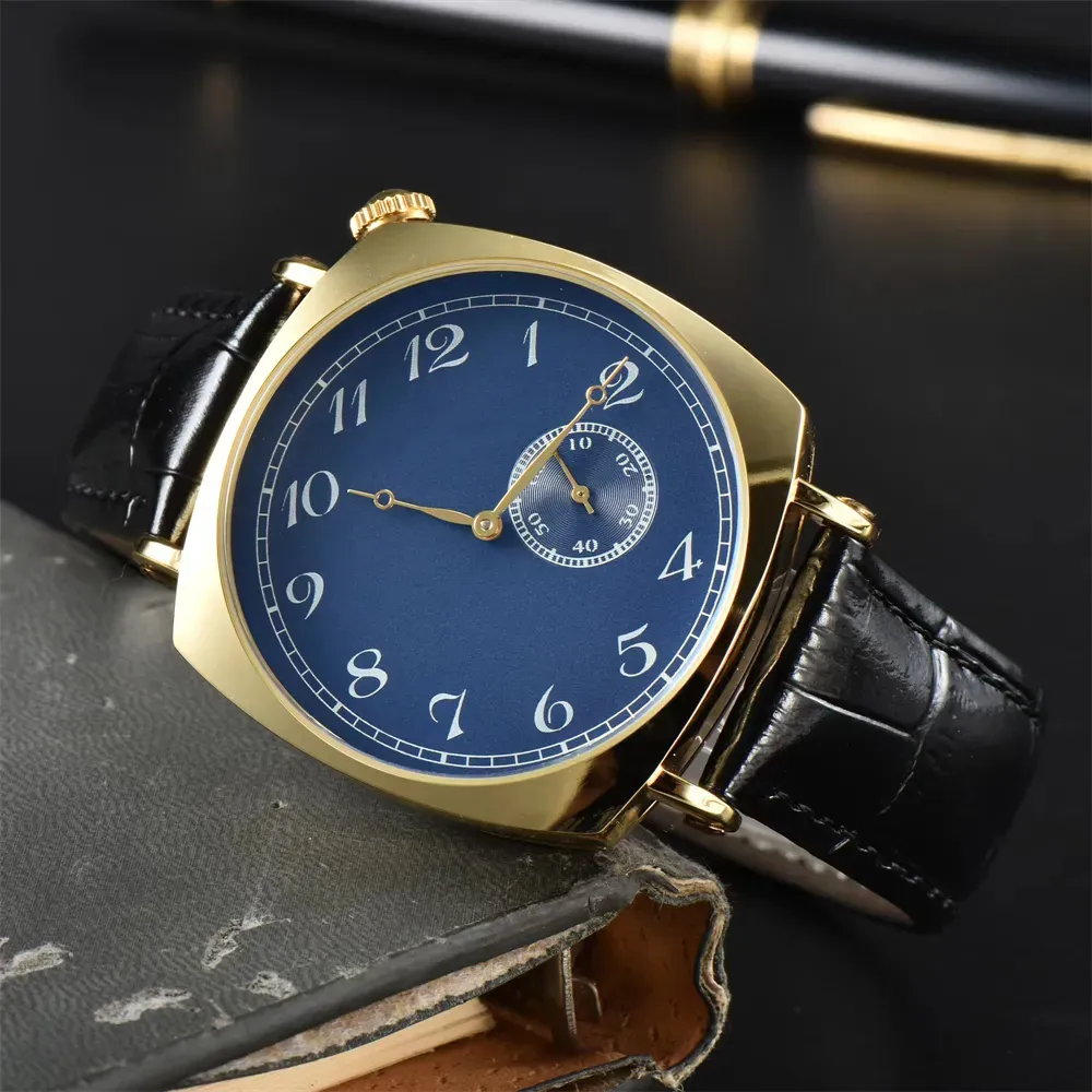 Kiváló minőségű, top márkájú férfi karóra, luxus kvarc karóra, automata dátum/napi vízálló designer bőr szíj, klasszikus, négyzet alakú számlapos divatos órák_voghion.com