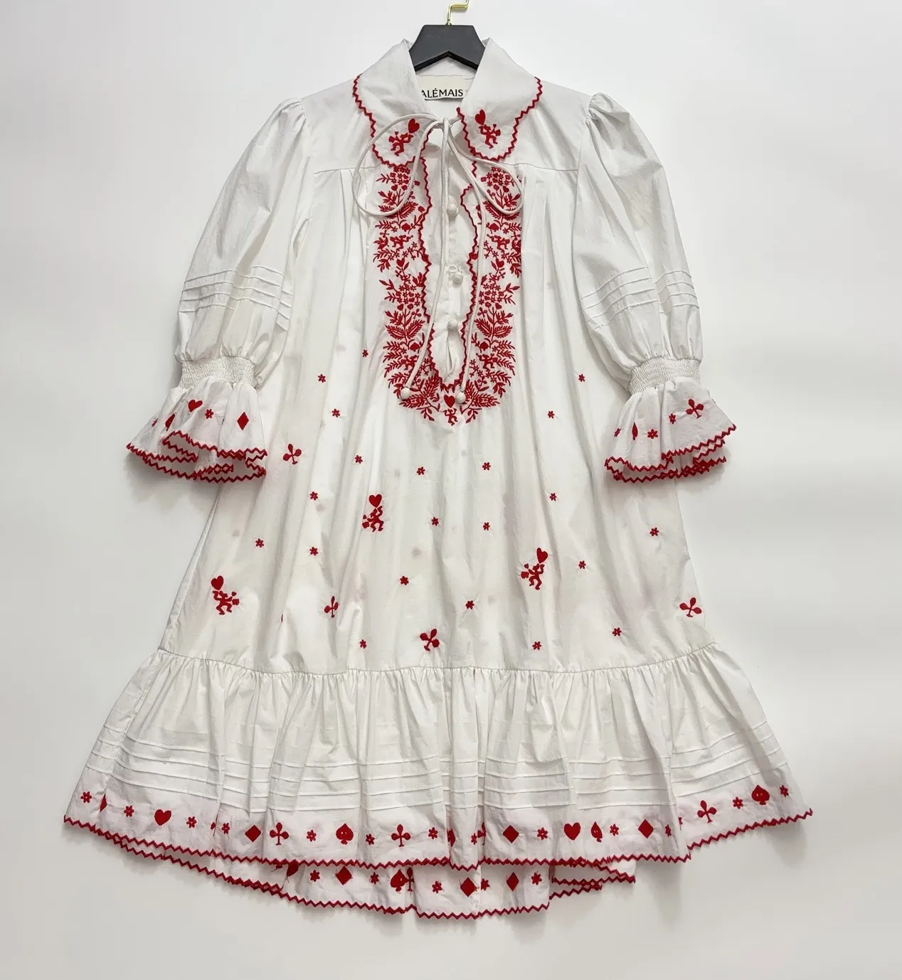 Designer Dress White Floral Embroidered Lace-Up A-Line Mini Dress for Women  from Dhgate Basic & Casual Dresses - price 249.25