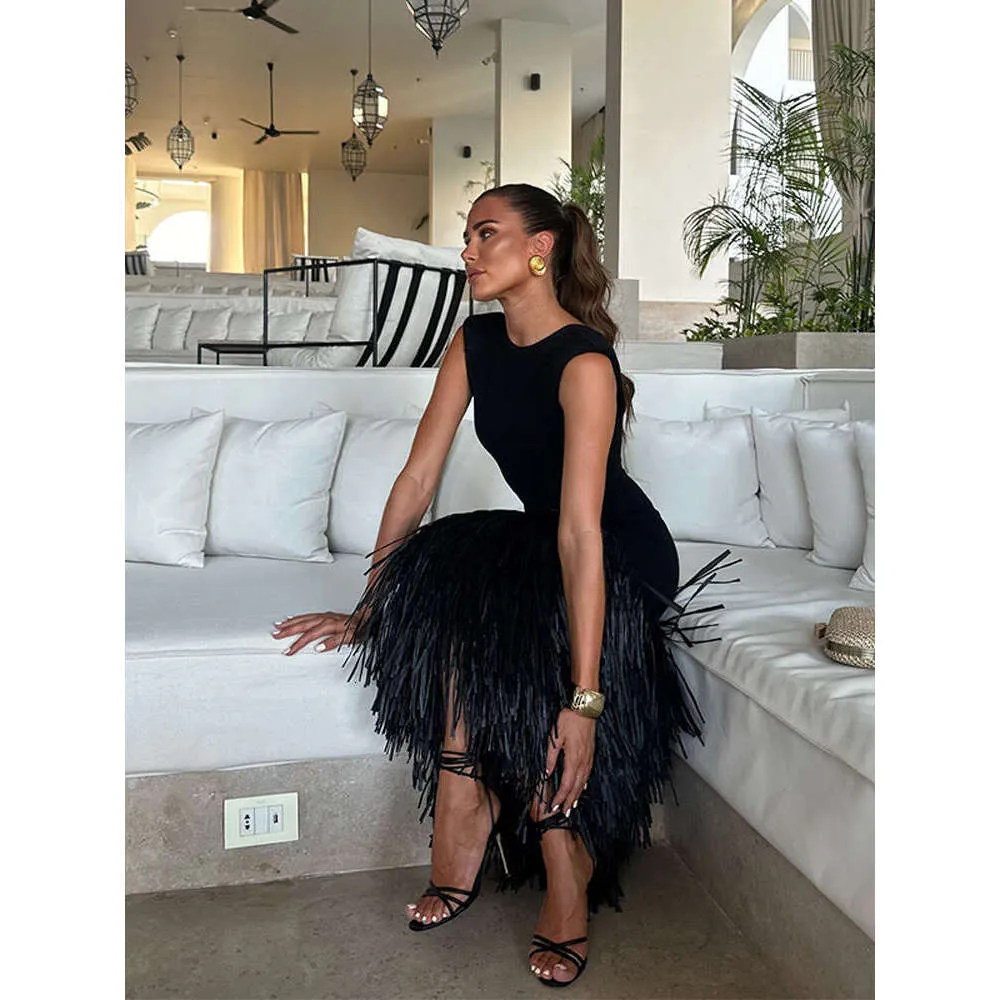 Women's Tassel Knitted Midi Dress, Sleeveless Backless Bodycon Party Dress  from Dhgate Basic & Casual Dresses - price 24.54