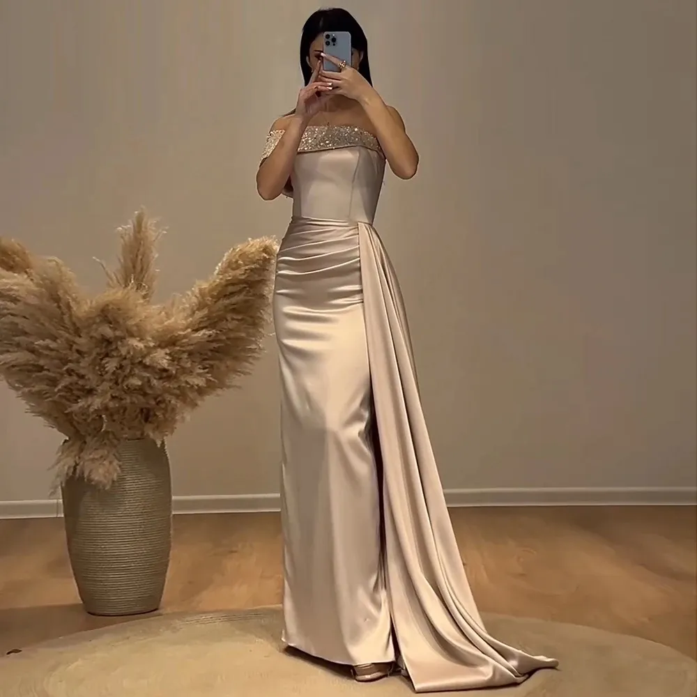 slim fit dress slacks Ladivine CD775 Fitted Embellished Formal Gown with Leg Slit – Mia Bella  Couture main image 1
