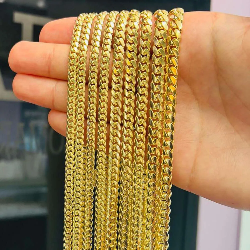 Wholesale 10K 14K Solid Real Gold 8MM Cuban k Chain Bracelet Iced Out Hip Hop Moissanite Necklace Fine Jewelry Men Women_voghion.com