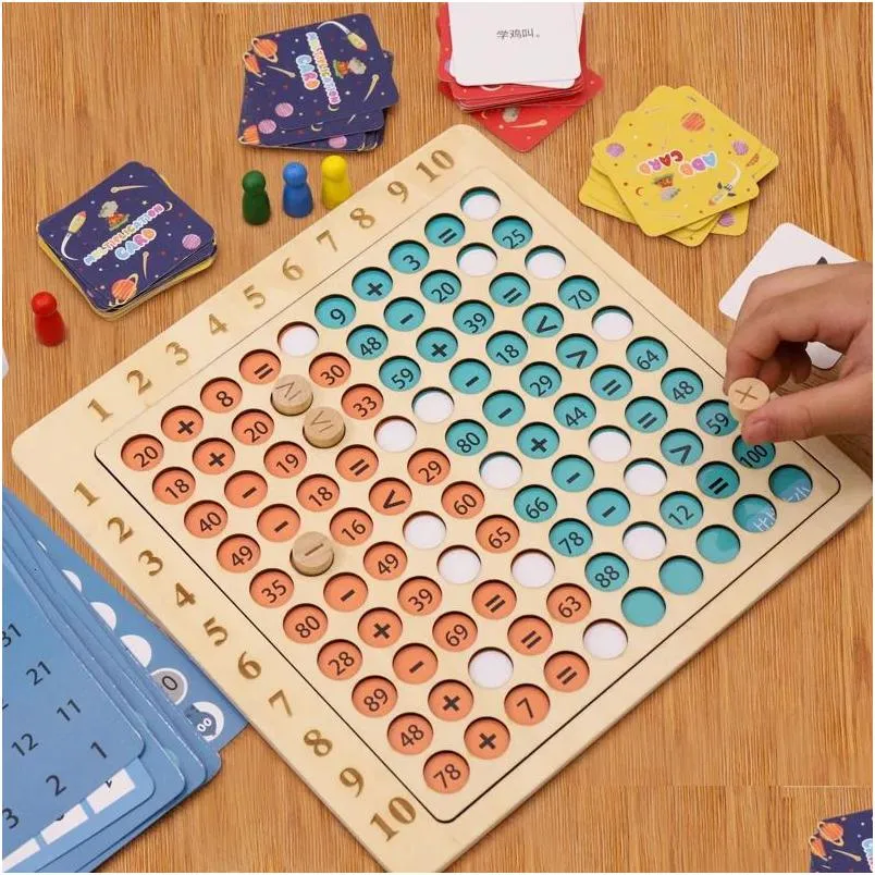 ROBUD Wooden Multiplication Table - 100 Counting Blocks Montessori Math Toy