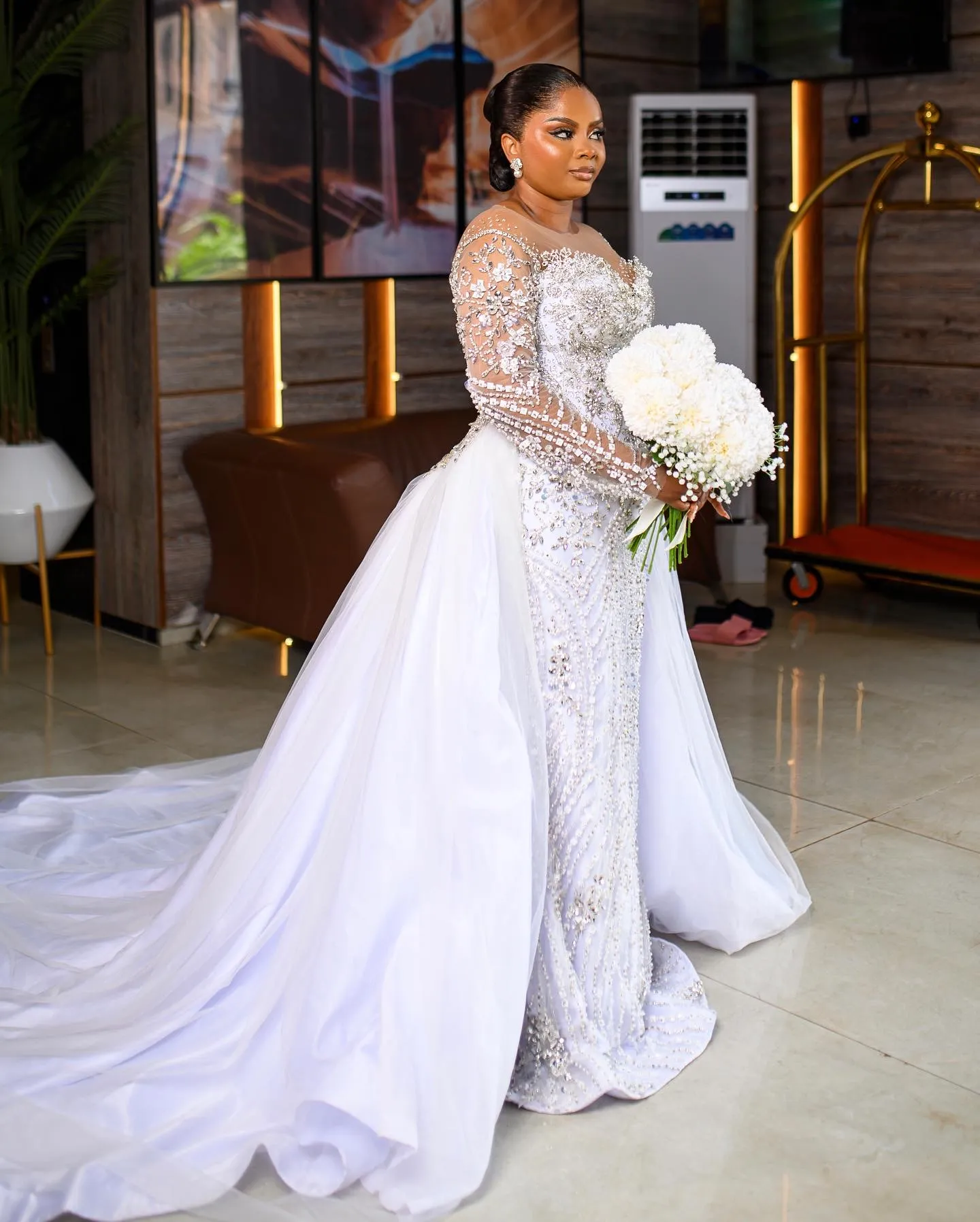 Ball Gown Overskirt Wedding Gown Elegant Beading Lace Two In One Wedding  Dress 2026 Collection, #weddingdress #