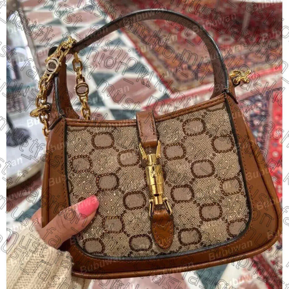 Luxury Crystal Mini Jackie Bag Genuine Leather Designer Shoulder Bag for  Women