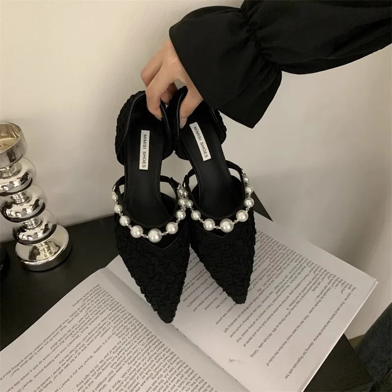 Women's Classic Design Gentle Fashionable Pearl Comfortable Minimalist Vintage Style Shoes Triple White Free shipping_voghion.com