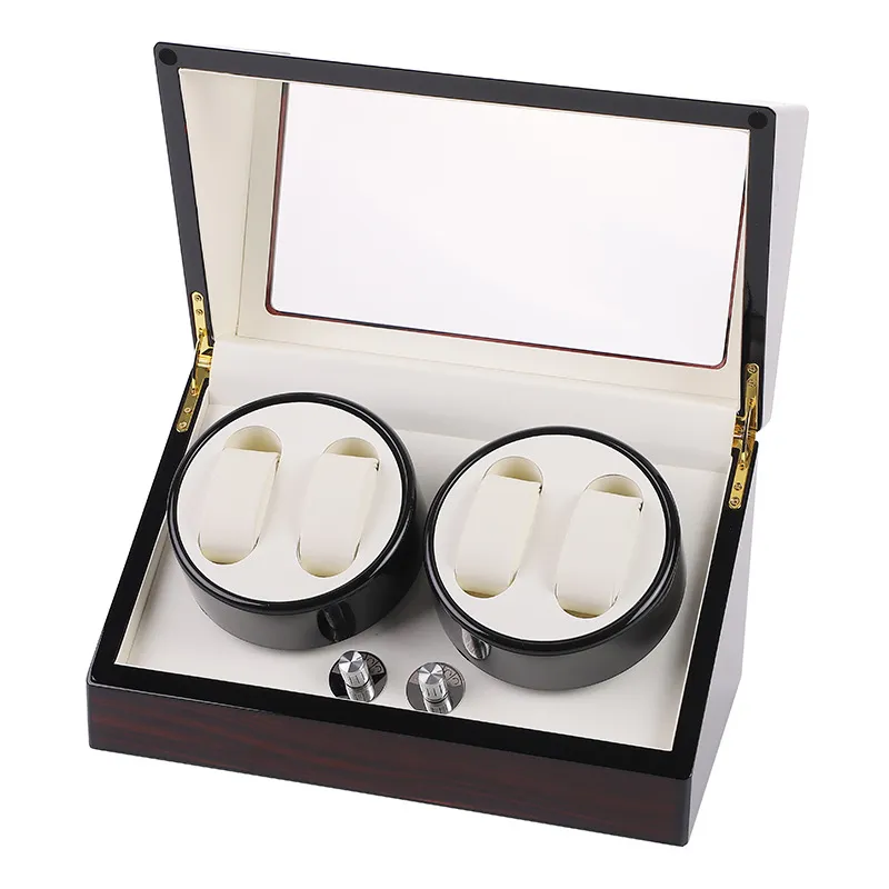 4+6 Watch Winder with Super Quiet Motor, Piano Paint Finish, LED Backlight, 4 Watch Winder for Automatic Watches with 4 Rotator Positions  main image 4