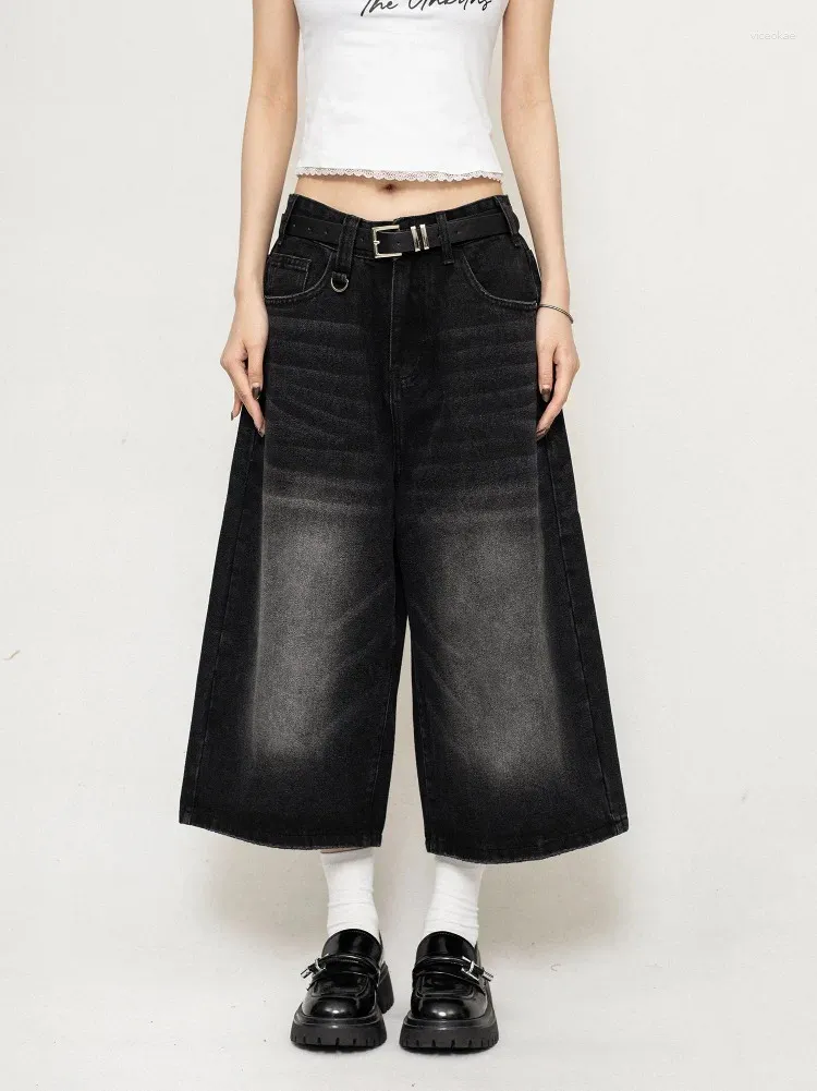 DHgate.com:Y2K Vintage Mid Long Denim Shorts: Korean