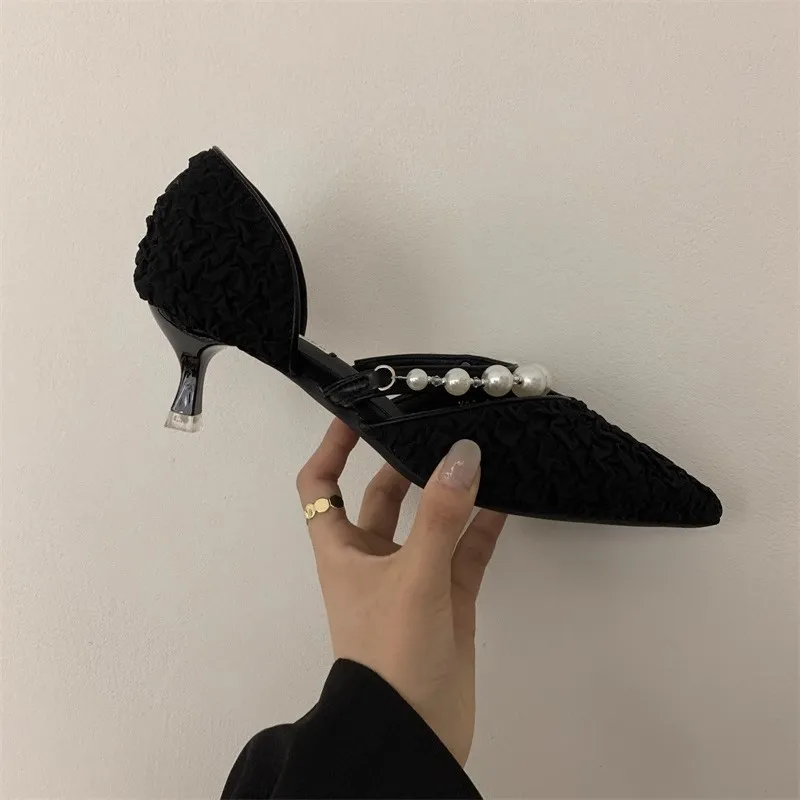 Women's Classic Design Gentle Fashionable Pearl Comfortable Minimalist Vintage Style Shoes Triple White Free shipping_voghion.com