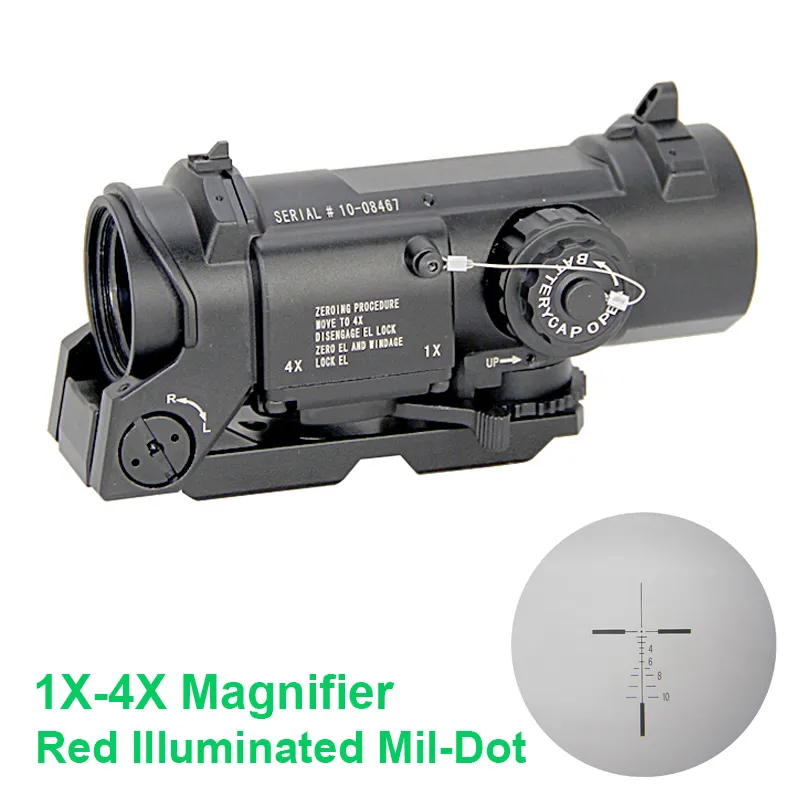 光学サイト 1x/4x ズームスコープ