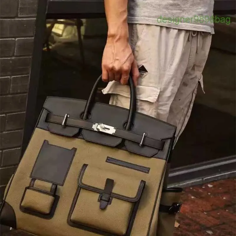 Luxury Leather Tote Bag Designer Handbag for Men, Premium Hand