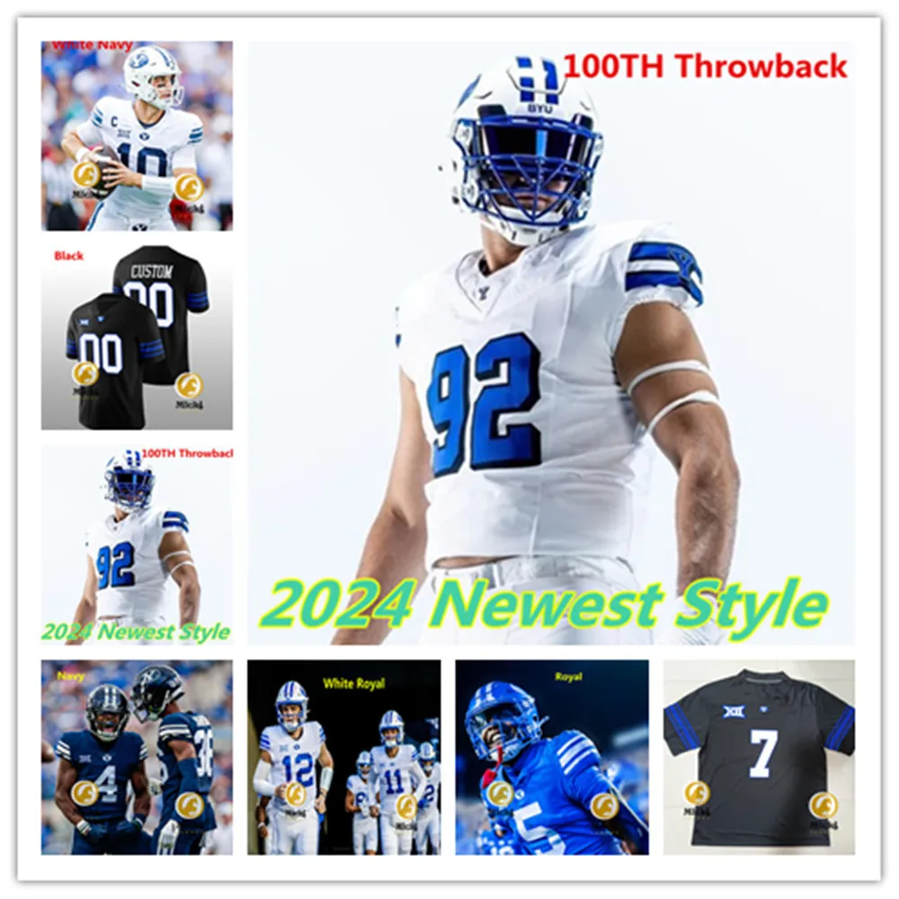Jamaal Williams BYU Football 100TH Throwback Jersey Gunner Romney