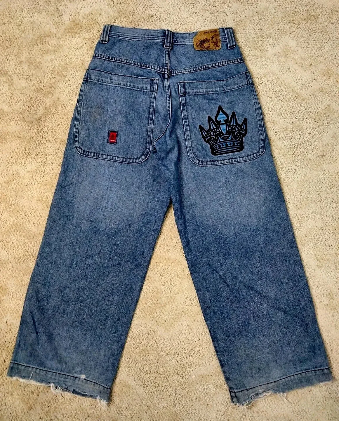 Y2K Hip Hop Punk Embroidered Baggy Jeans For Men  From Bian01