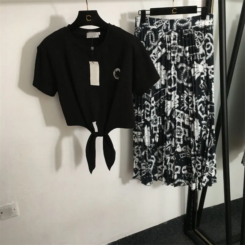 Womens Designer Sets Luxury Tops Suits Brand Logo Dress High grade Clothing Sets Lady T Shirt Dresses 30 High Quality Clothes Two piece DPD24070420