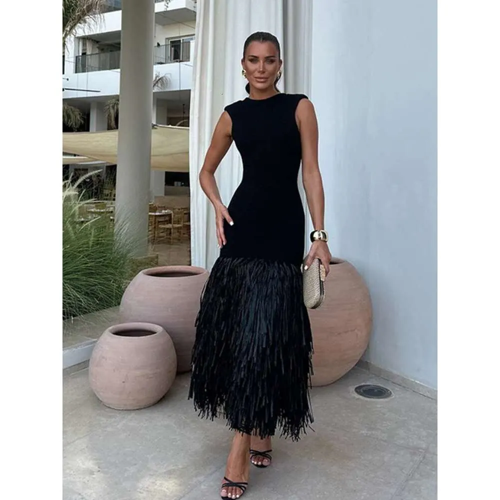 Women's Tassel Knitted Midi Dress, Sleeveless Backless Bodycon Party Dress  from Dhgate Basic & Casual Dresses - price 24.54