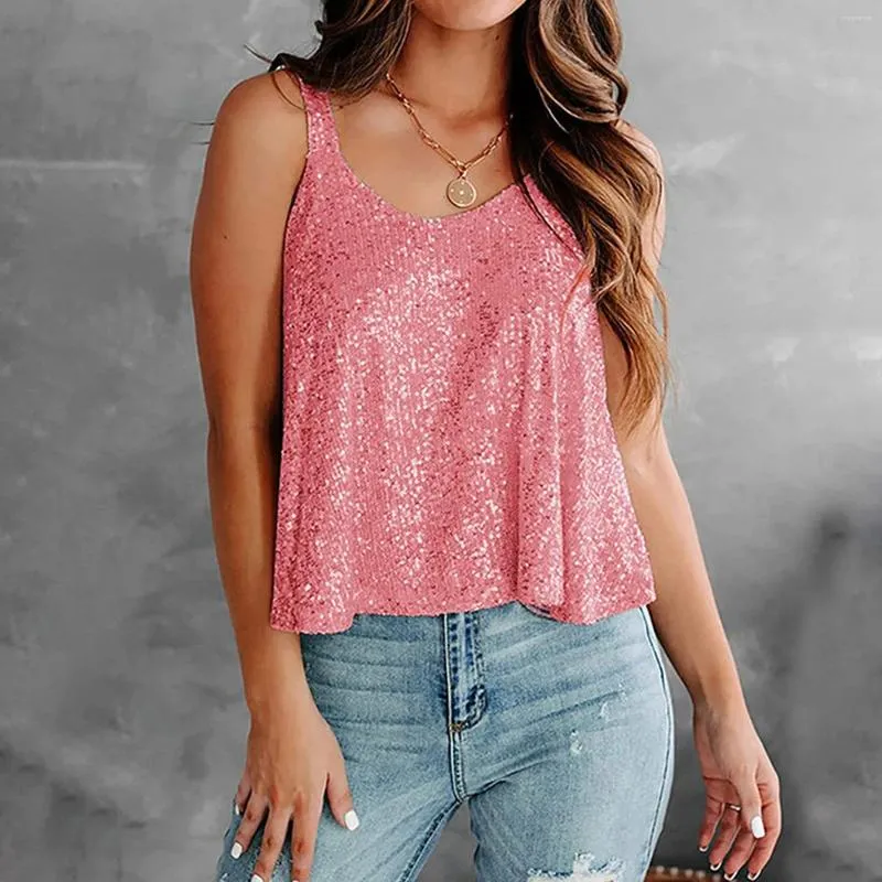pink sequin vest top