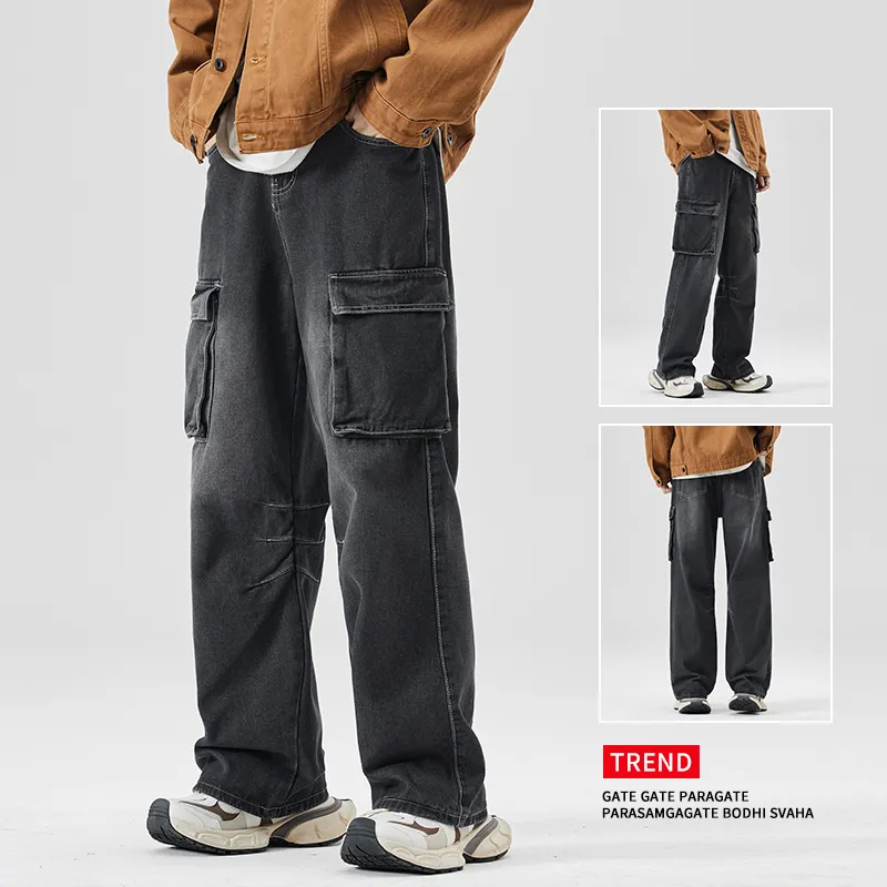 New Trendy Men's American High Street baggy jeans for