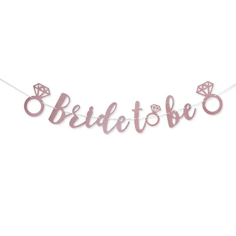 KatchOn, Rose Gold Glitter Bride To Be Banner - 10 Feet, No DIY