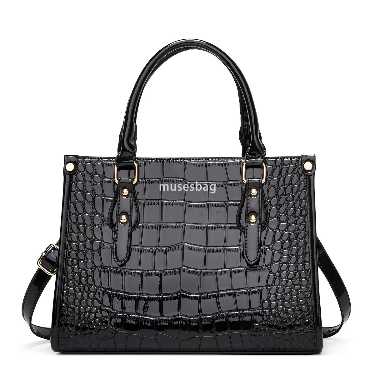 バッグ 2024SS Yoli leather bag charcoal gray L DHgate.com:2024Croc-Patterned Faux Leather Handbag: Trendy