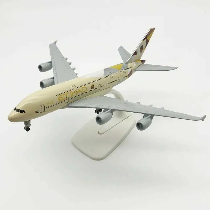 [新品]エティハド航空A380金属製模型(20cm) Etihad Airways Airbus A380 Airplane Model 20CM, Metal